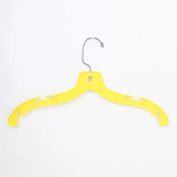 Lot of 10 Yellow Plastic Notched Hangers Standard Size for Closet Organization