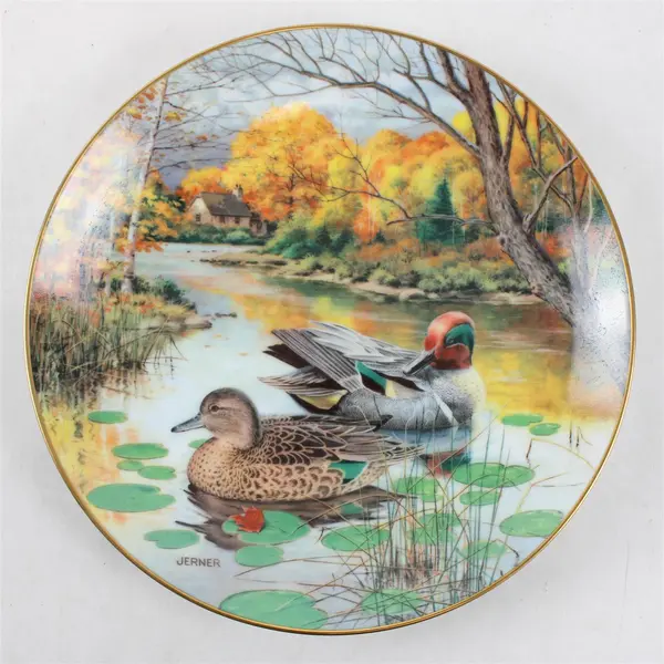 Edwin M Knowles 'The Green-Winged Teal' Bart Jerner 1987 Collector Plate