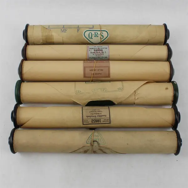 Lot Of 6 Vintage Player Piano Rolls Various Brands Untested No Boxes