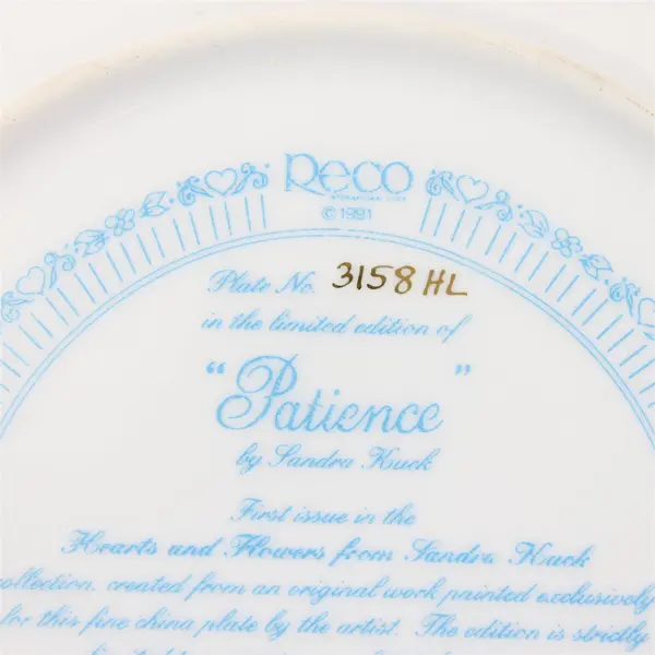 SANDRA KUCK "Patience" Collector Plate 8.5" Decorative