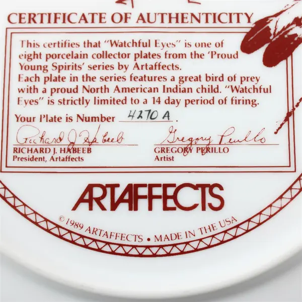 Watchful Eyes Perillo Limited Edition Collector Plate LE