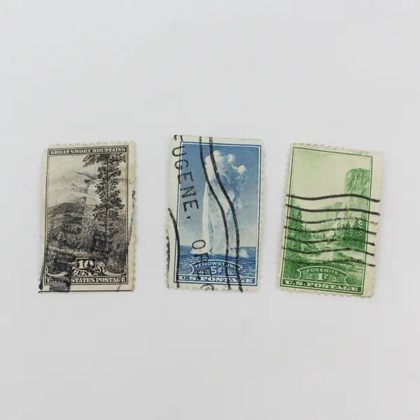 Lot Of 9 US Stamps Used 1930s National Parks States Boulder Dam