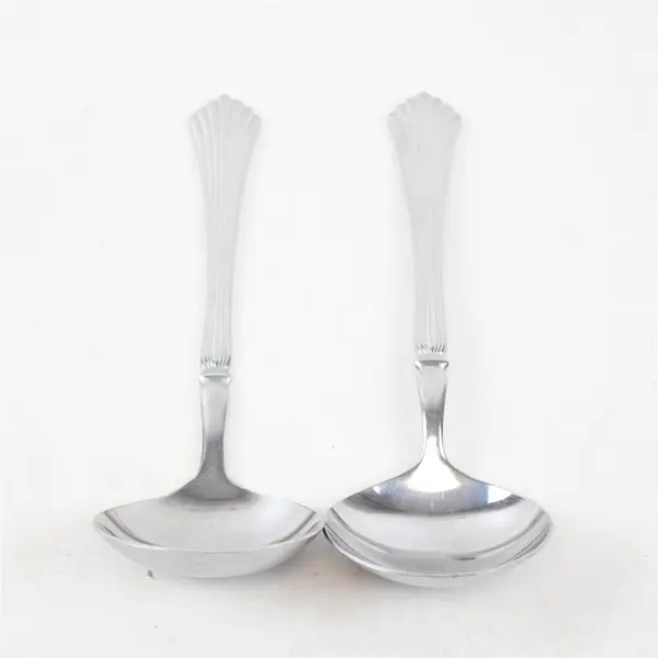 Stanley Roberts (Rogers Co) Drama Pattern SS 2 Gravy Ladles 7" Rare HTF Items