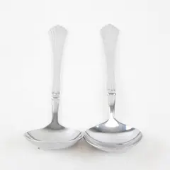Stanley Roberts (Rogers Co) Drama Pattern SS 2 Gravy Ladles 7" Rare HTF Items