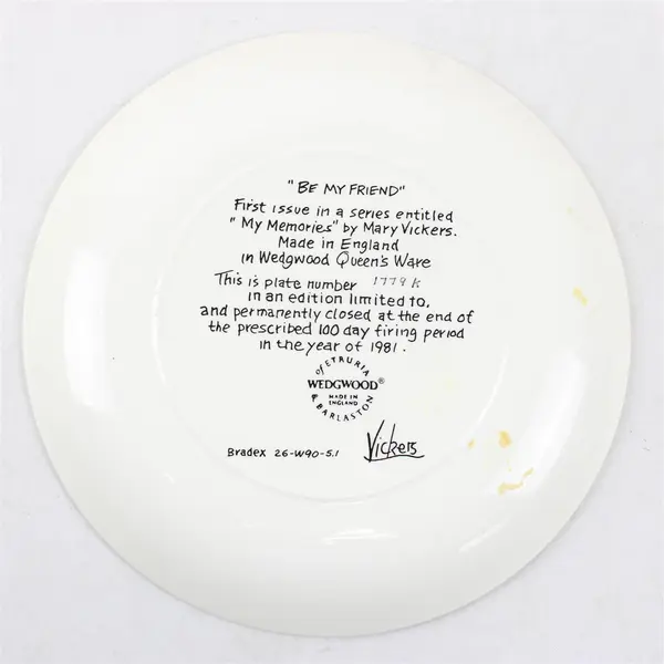Mary Vickers Be My Friend Collector Plate 8"