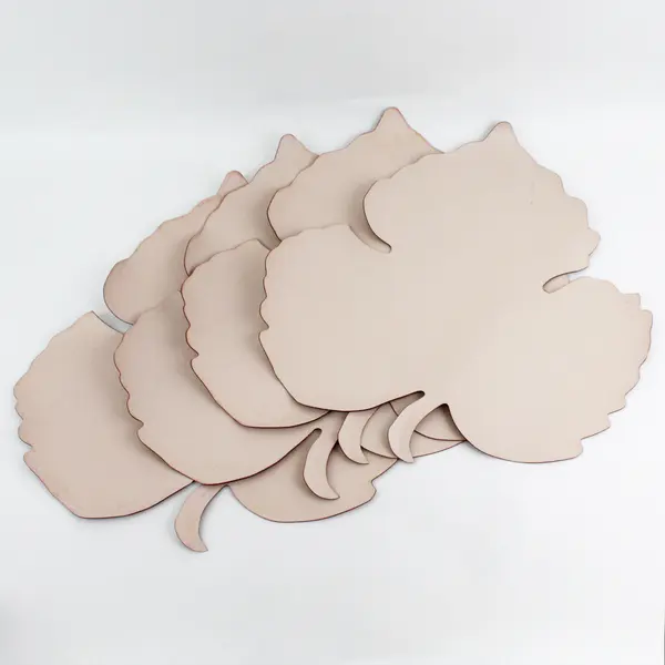 Set of 4 Red Leaf Shaped Vinyl Placemats
