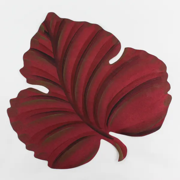 Set of 4 Red Leaf Shaped Vinyl Placemats