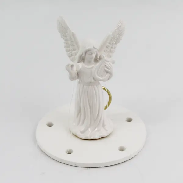 White Porcelain Angel Chimes Wind Chime Indoor/Outdoor Decorative - Used