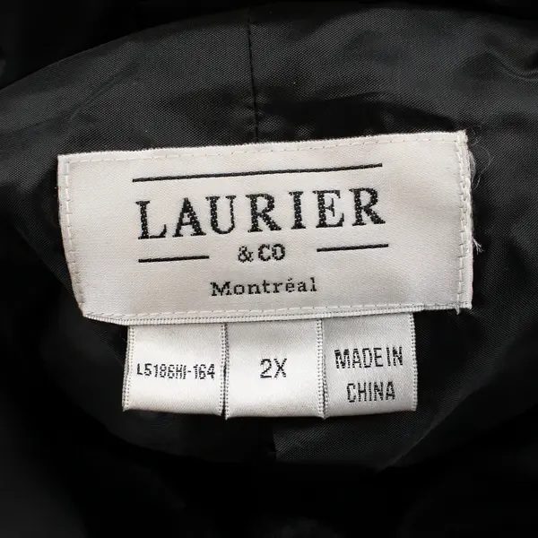 Laurier & Co Montreal Women's 2X Black Faux Fur Hooded Rmv Sleeves Puffer Jacket