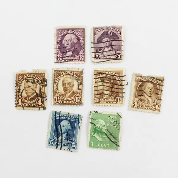 Lot Of 8 United States Mixed Stamps Used George Washington Harding Taft