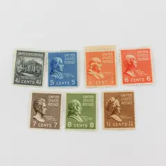 Lot Of 7 United States Mixed Stamps Mint Hinged Prexies