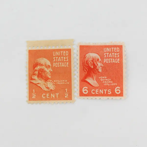 Lot Of 7 United States Mixed Stamps Mint Hinged Prexies