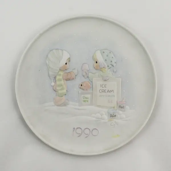 Precious Moments "Wish You A Yummy Christmas" Sam Butcher Collector Plate 1990