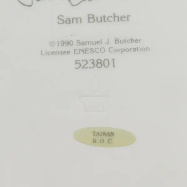 Precious Moments "Wish You A Yummy Christmas" Sam Butcher Collector Plate 1990