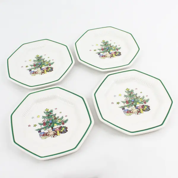 Set of 4 Nikko Christmastime Classic Collection Salad/Dessert Holiday Plates
