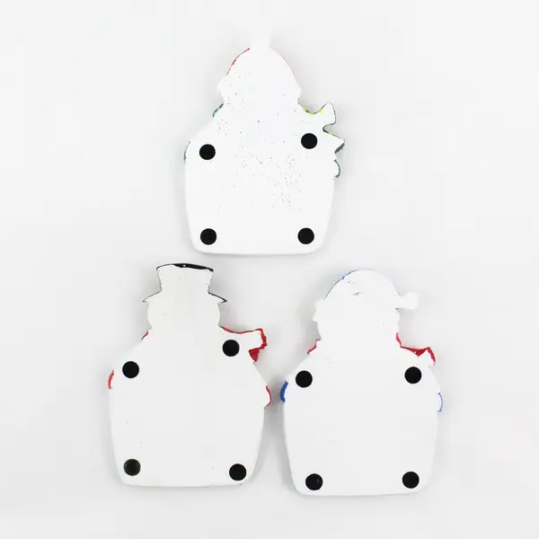 Set of 3 Ceramic Snowman Coasters w/ Cork Centers Holiday Gift