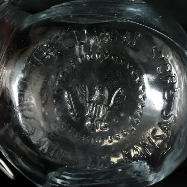 VTG The General Store Marysville 1882 Kansas Embossed Glass Candy Jar