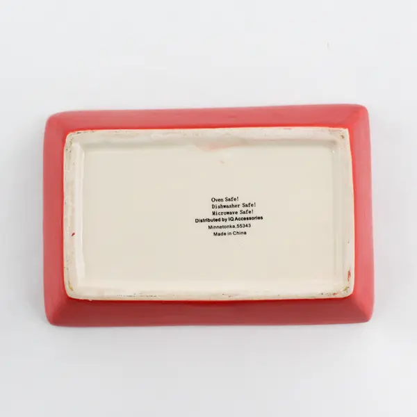Ceramic Holiday Tray Reading  Ho Ho Ho Merry Christmas Red & Green 