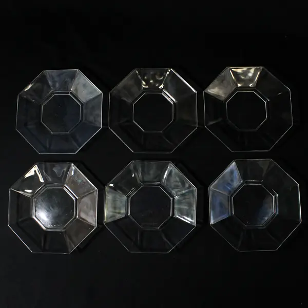 Set of 6 Arcoroc Octime Clear Glass Saucers 5.5"