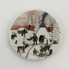 A. Alariesto Arabia Finland "A Village Of Lapps In Winter" Collectible Plate 5"