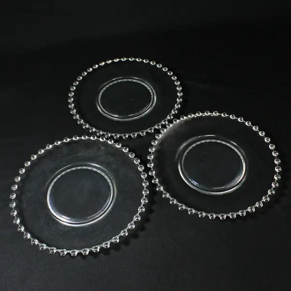 Set of 3 Vintage Imperial Glass Candlewick Salad Plates 7"