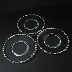 Set of 3 Vintage Imperial Glass Candlewick Salad Plates 7"