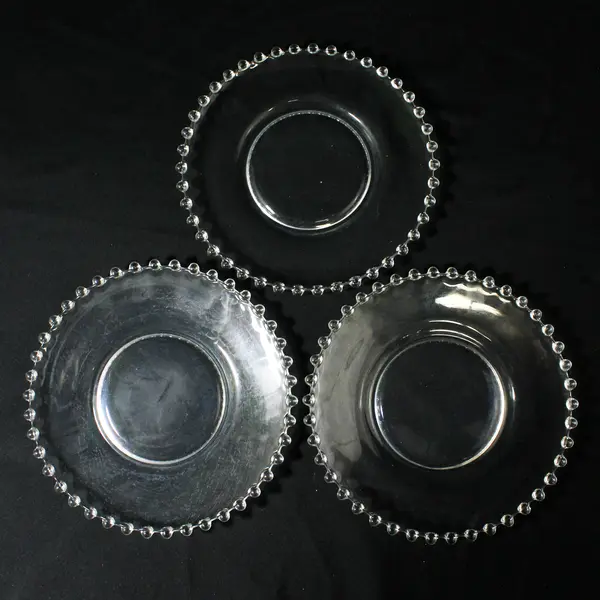Set of 3 Vintage Imperial Glass Candlewick Salad Plates 7"