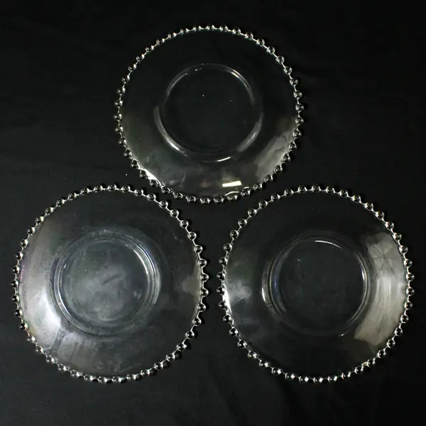 Set of 3 Vintage Imperial Glass Candlewick Salad Plates 7"