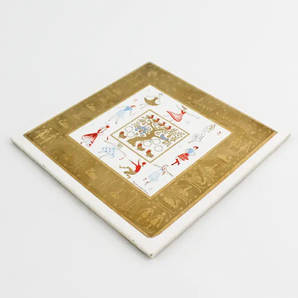 Vintage Berggren 6x6 Trivet Tile On the Ninth Day of Christmas Holiday