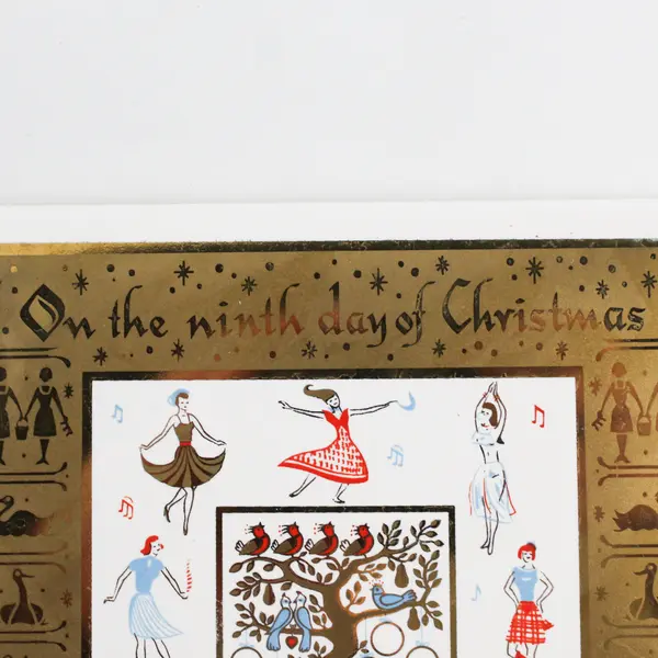 Vintage Berggren 6x6 Trivet Tile On the Ninth Day of Christmas Holiday