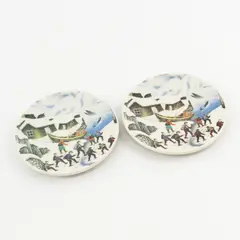 Lot Of 2 A. Alariesto Arabia Finland "The Finns Watching Whales" Decor Plates