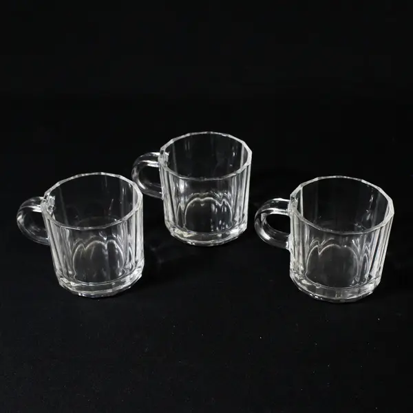 Set of 3 Bormioli Rocco Oxford Ribbed Demitasse Cups