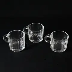 Set of 3 Bormioli Rocco Oxford Ribbed Demitasse Cups