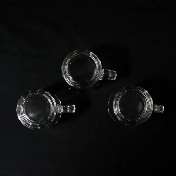 Set of 3 Bormioli Rocco Oxford Ribbed Demitasse Cups