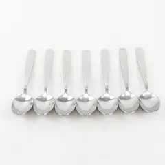 Lot of 7 Waterford Glenridge Pattern 18/10 SS Oval-Shaped Soup Spoons 7.25" Good