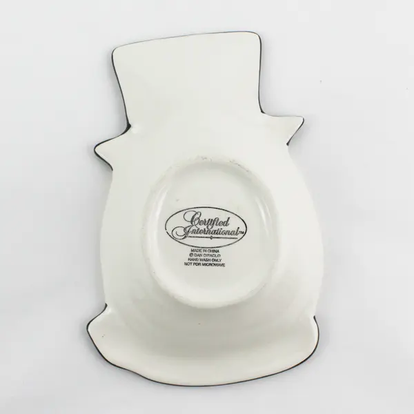 Dan DiPaolo Ceramic Snowman Spoon Rest Top Hat Dish - Certified International