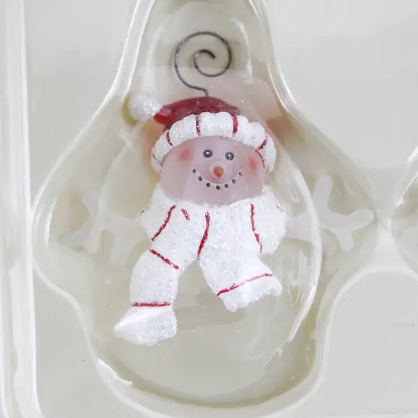 Department 56 Set of 4 Snowman Place Card Holders Red White Christmas