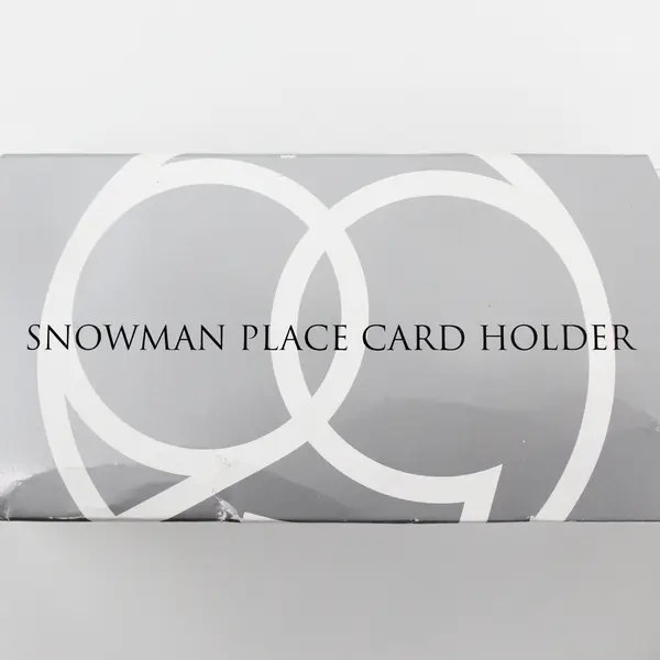 Department 56 Set of 4 Snowman Place Card Holders Red White Christmas
