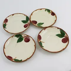 Set of 4 Franciscan Ware Apple Pattern Ceramic Saucers 5-3/4"