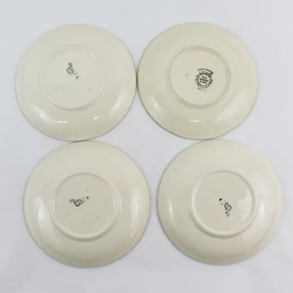 Set of 4 Franciscan Ware Apple Pattern Ceramic Saucers 5-3/4"