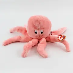 TY Beanie Babies Inky 2001 Pink Octopus With Tag Medium Size Plush Toy