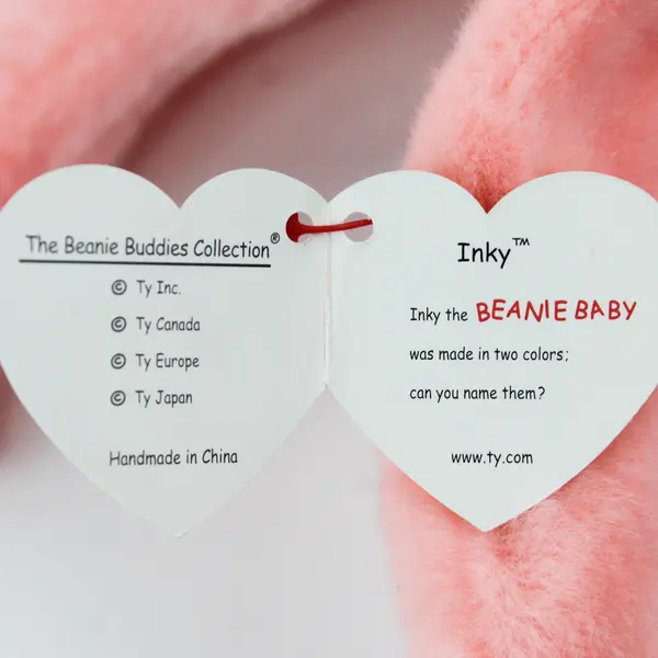 TY Beanie Babies Inky 2001 Pink Octopus With Tag Medium Size Plush Toy