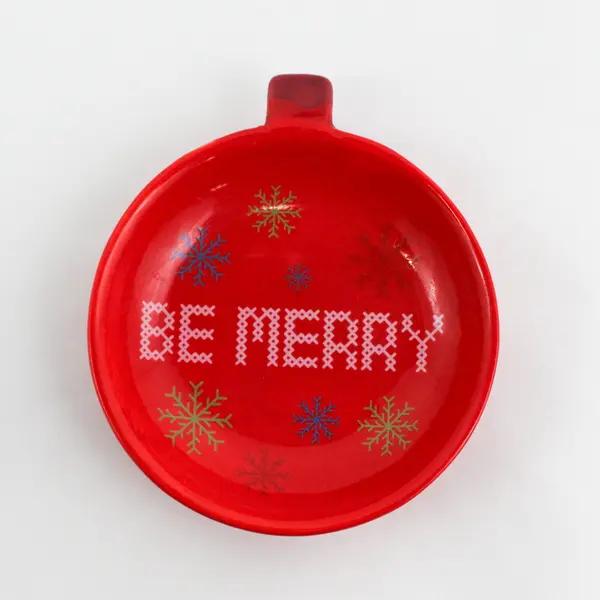 IQ Accessories Red Be Merry Small Round Baking Dish 5.75in