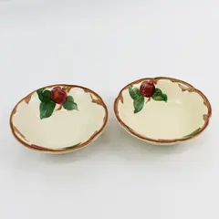 Set of 2 Franciscan Ware Apple Pattern Ceramic Coupe Cereal Bowls 6"