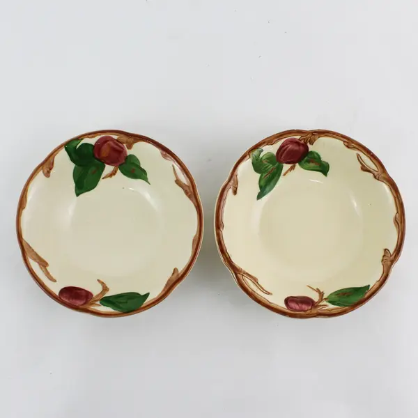 Set of 2 Franciscan Ware Apple Pattern Ceramic Coupe Cereal Bowls 6"