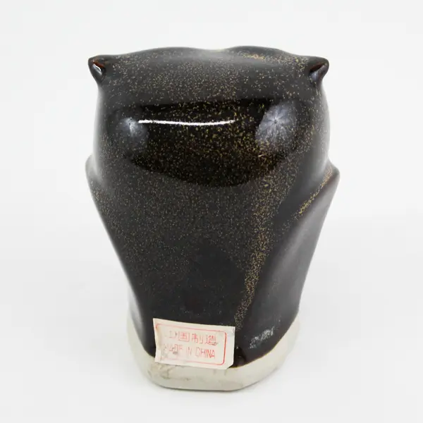 Vintage Brown Glazed Ceramic Owl Figurine 3.5" Tall Collectible