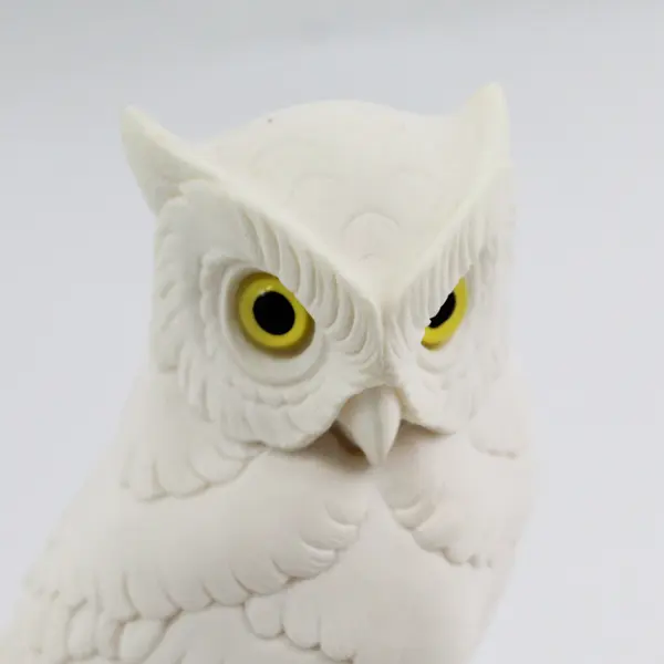 Vintage A. Giannelli White Alabaster Horned Owl Figurine 5in Italy
