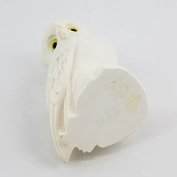 Vintage A. Giannelli White Alabaster Horned Owl Figurine 5in Italy