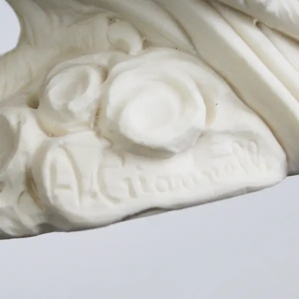 Vintage A. Giannelli White Alabaster Horned Owl Figurine 5in Italy