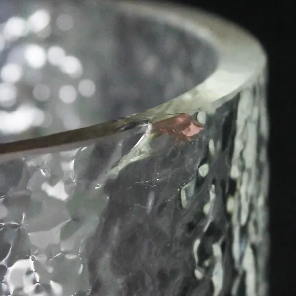 Vintage Orange Peel Glass Hurricane Jar Candle Holder 3in